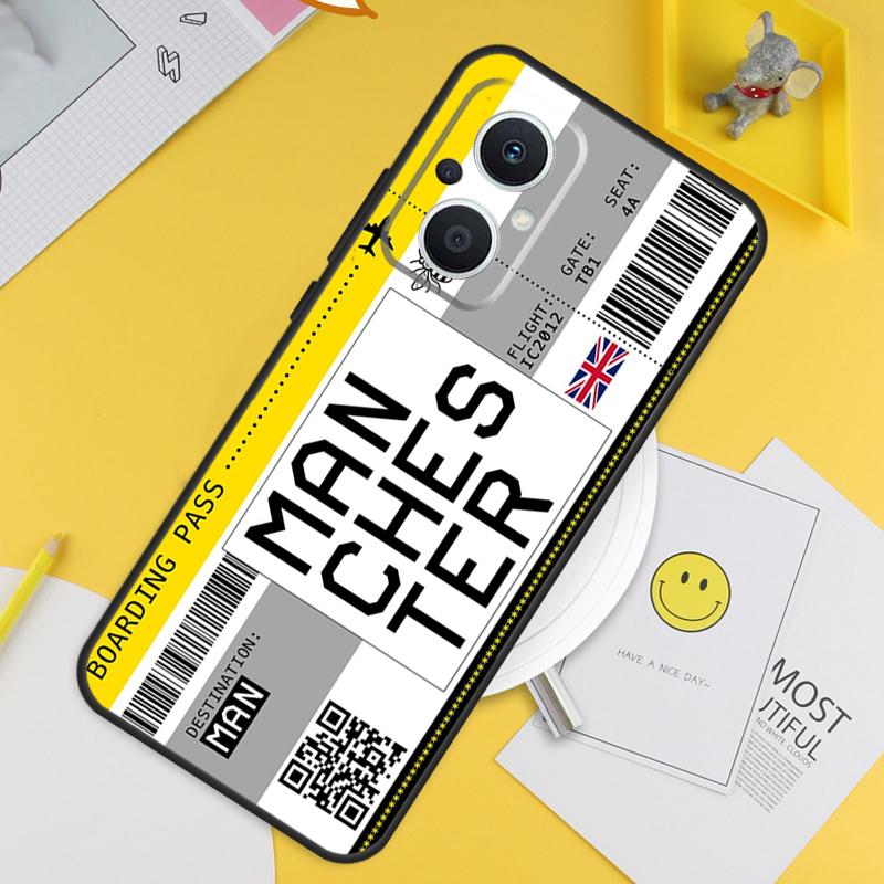Boarding Pass Ticket For OPPO Reno 8T 11F 12F 13F 14F 7 8 Lite 10 11 12 13 14 Pro OPPO Find X9 X8 X5 X6 Pro Case