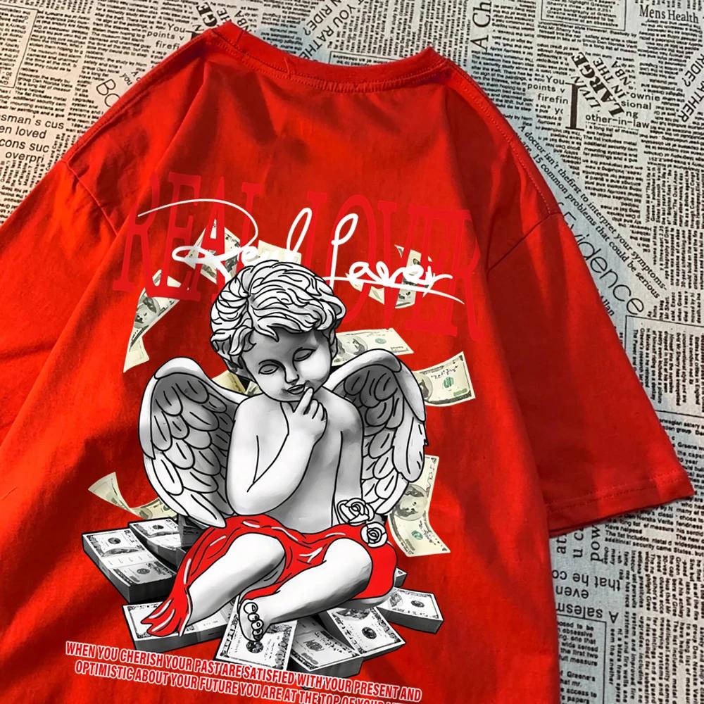 Футболки Real Lover Financial Freedom для мужчин и женщин из хлопка, свободные футболки с круглым вырезом, удобные футболки, летние дышащие топы для пар