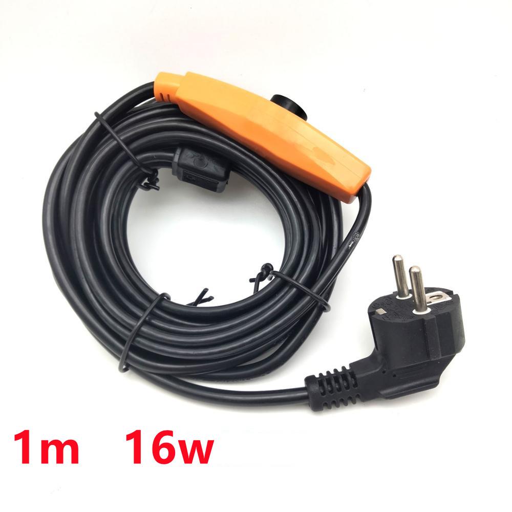 Саморегулирующийся нагревательный кабель для труб, 16 Вт/м, с защитой от замерзания и мини-регулятором температуры внутри теплого провода