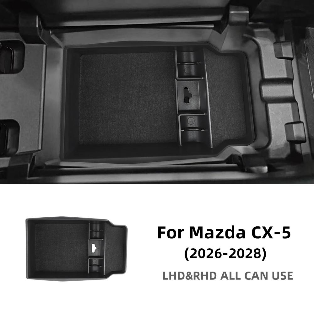 For Mazda CX-5 2026-2028 Center Console Armrest Storage Box Anti Slip Sundries Organizer Tray Interior Storage Car Accessories