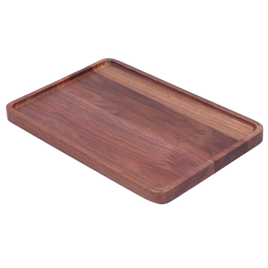 Подставка из грецкого ореха, квадратная декоративная тарелка для фруктов, десертная тарелка, поднос, деревянная тарелка для барбекю 34x23x2