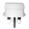 2 Pin to 3 Pin Electric Shaver Adaptor Socket Plug EU to UK Converter - White