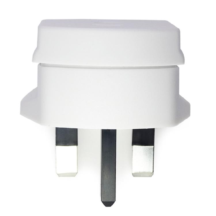 2 Pin to 3 Pin Electric Shaver Adaptor Socket Plug EU to UK Converter - White