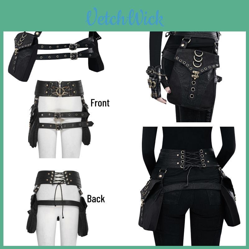 Женская поясная сумка Gearduke из искусственной кожи в стиле стимпанк с винтажным держателем для телефона, трендовая трансграничная мода