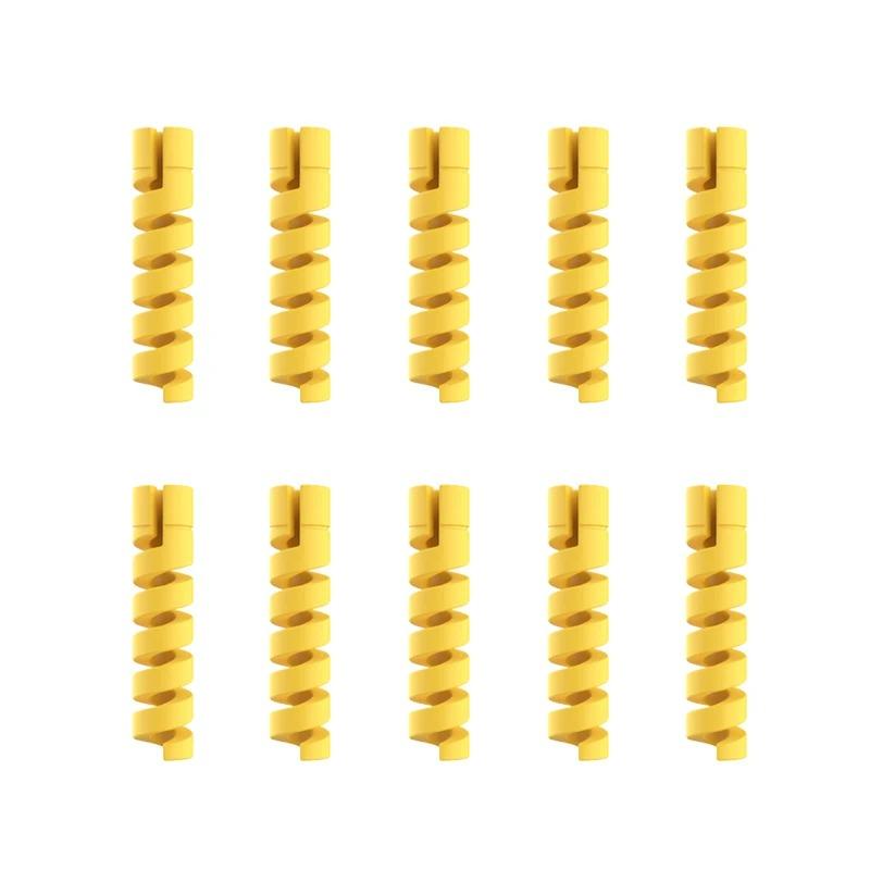 10pcs Silicone Cable Protector Spiral Winder Cord Saver Cover for USB Charger Phone Cable Accessories Durable Wire End Organizer