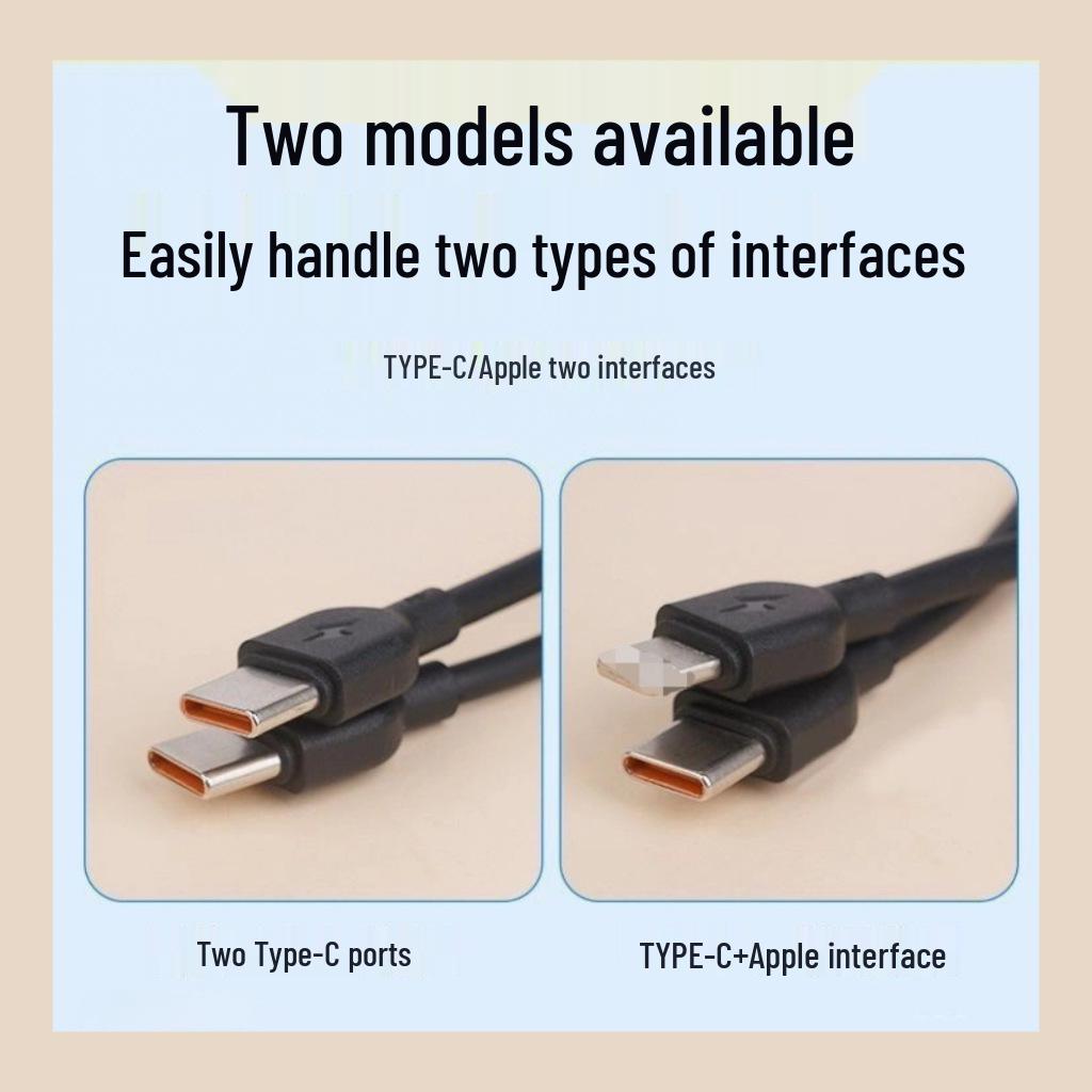 Быстрый кабель для передачи данных, совместимый с Apple: Двойная USB-C и брелок Power Bank Ремешок