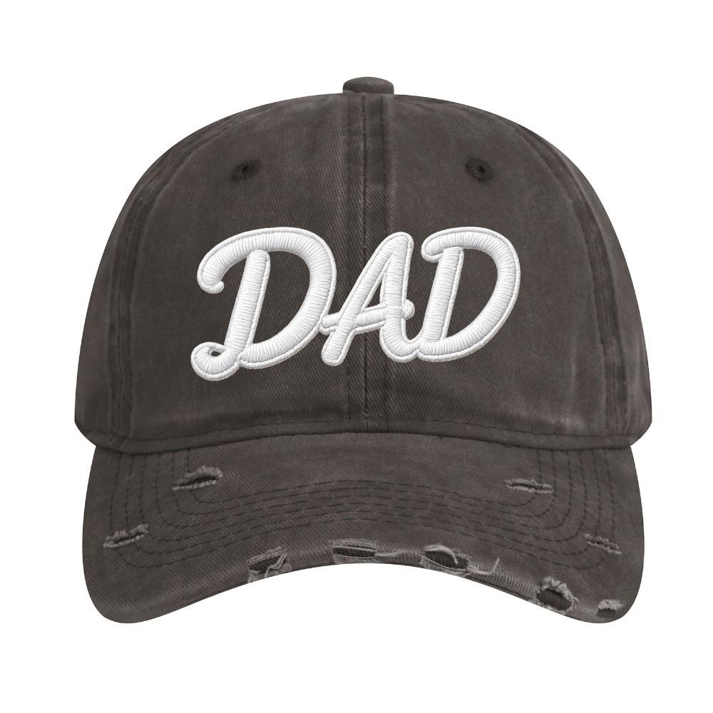 Ripped Brim Washed Cotton Dad Hat Distressed Washed Sun Cap MOM DAD Baseball Cap Family Matching
