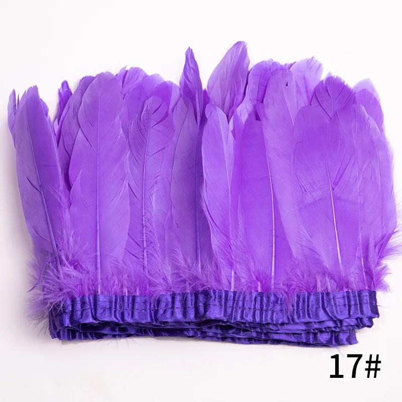2M/Lot Real Geese Feather Fringe Ribbons Goose Feathers Trim Dyed for Dress Skirt Cloth Belt Decorative Clothing