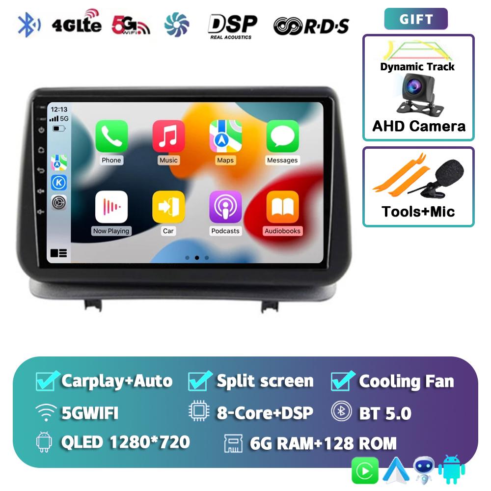 Android 14 Carplay Auto для Renault Clio 3 CLIO 3 2005 - 2014 Автомобильное радио Мультимедиа Навигация GPS Плеер Стерео WiFi+4G BT DSP