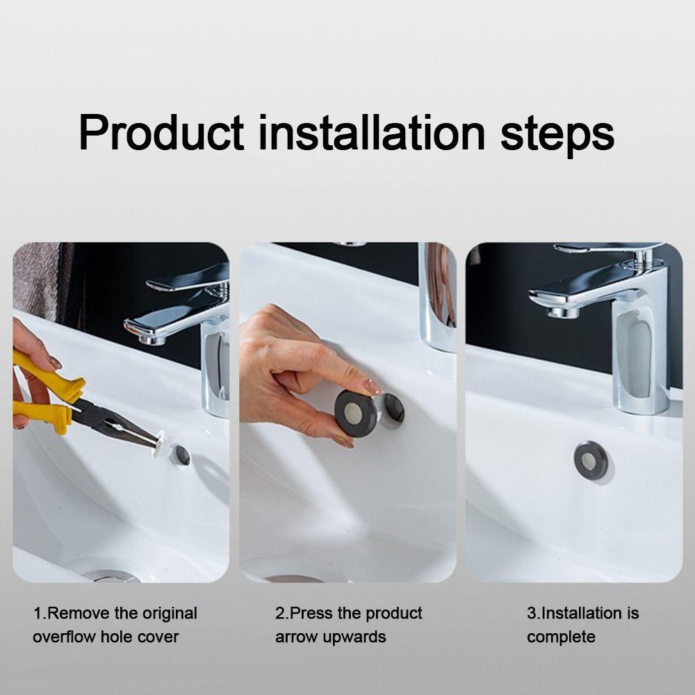 Round Sink Overflow Covers Replacement Sink Hole Cover  Kitchen Bathroom Supplies