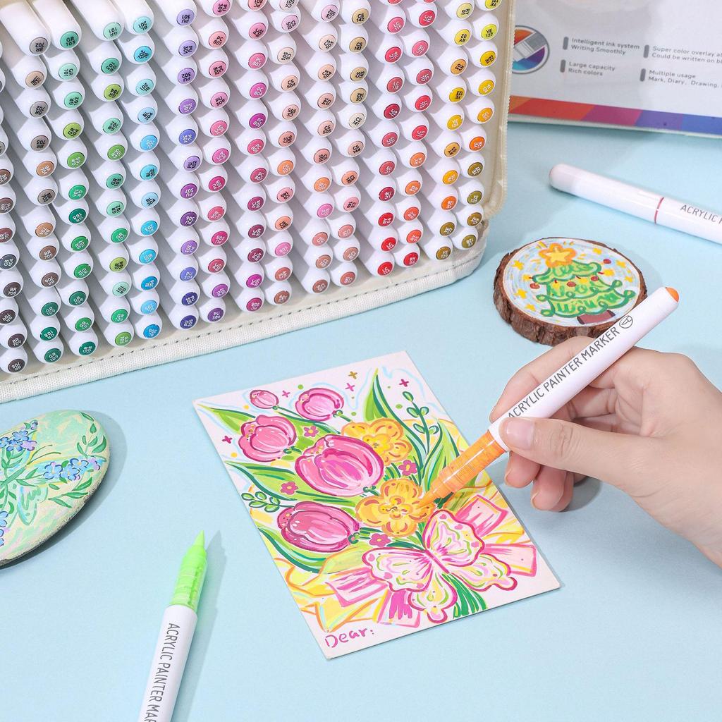 Набор акриловых маркеров Blue Fruit 240 цветов с мягким наконечником для студенческих граффити и рисования