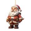 Christmas Santa Claus Ornaments 2D Acrylic Xmas Tree Hanging Decoration for Door Window Wall Tree Party Decor