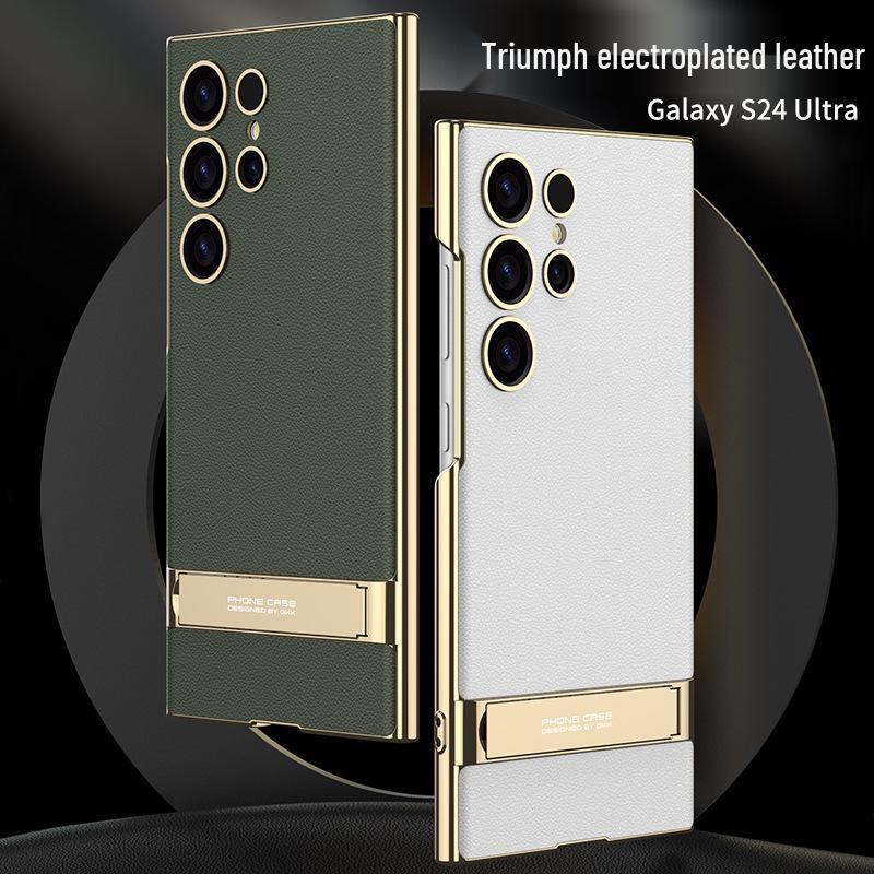 GKK Электролитический кожаный чехол-подставка для телефона для S24 Ultra/S23U - Ударопрочная точная крышка