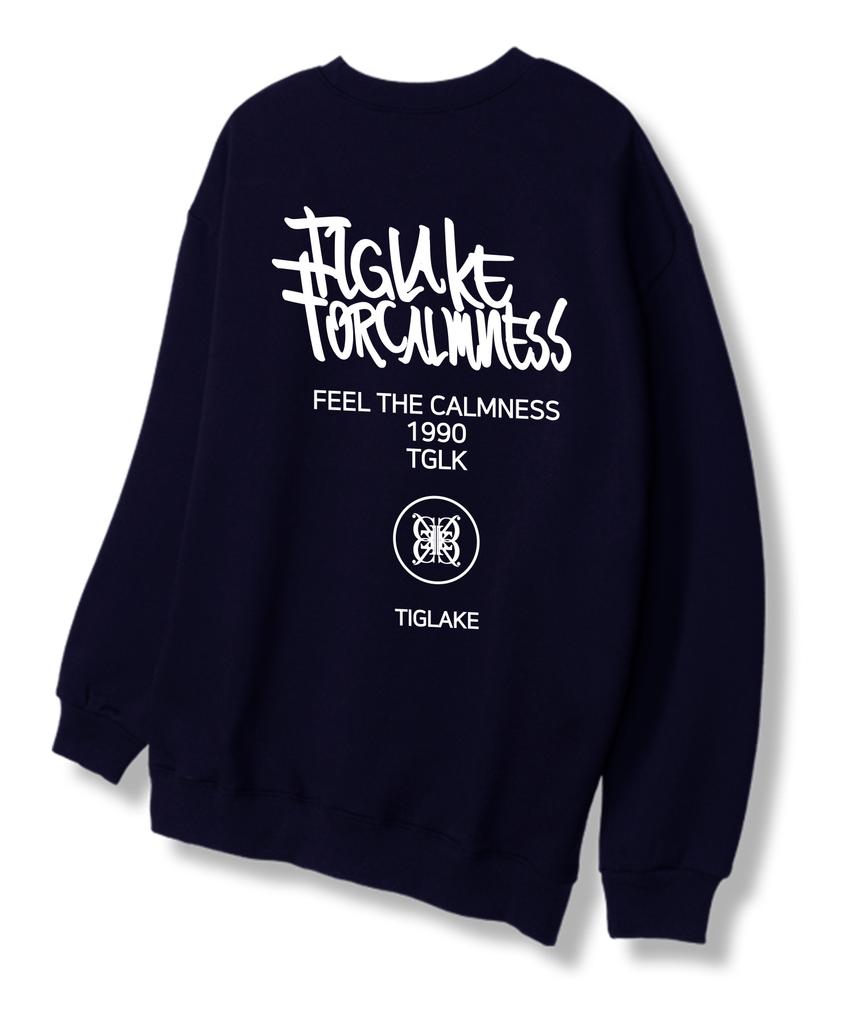 TI.GLAKE Extra Logo Sweatshirt Navy [Fleece Lining]