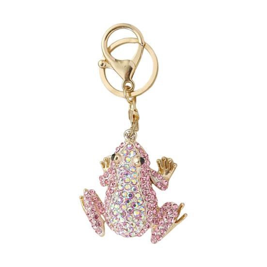 Креативный брелок с подвеской в ​​виде лягушки, сверкающие стразы, инкрустированный автомобильный брелок, рюкзак, сумка, очаровательный брелок, аксессуары