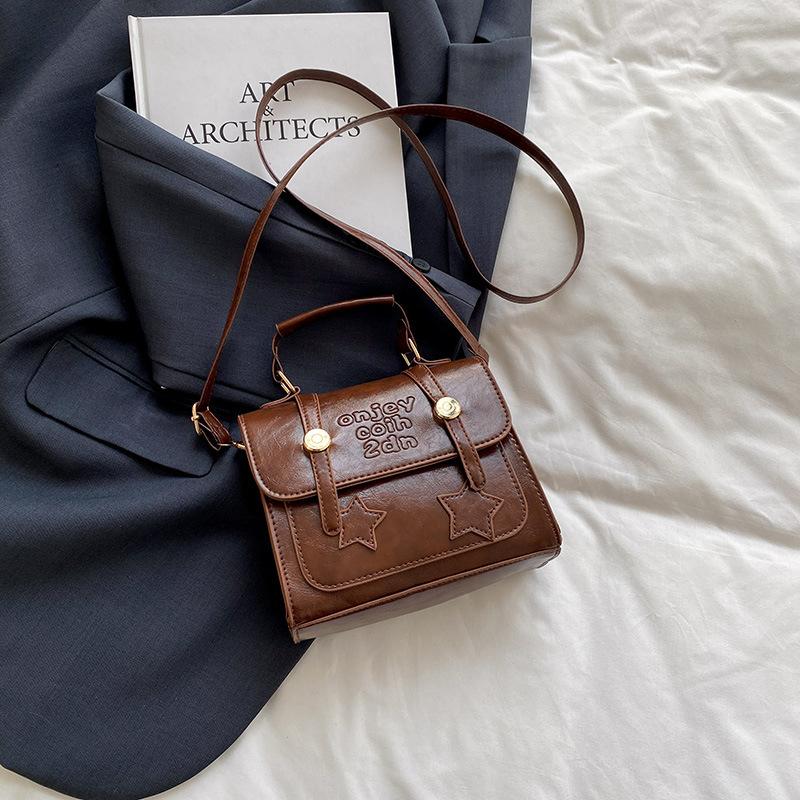 Spring and Summer Retro Messenger Small Bag Women's 2025 New Trendy Shoulder Bag High-end Korean Fashion Portable Small Square Bag