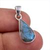 Natural Labradorite Gemstone Handmade 925 Solid Sterling Silver Pendant 1" R3v52