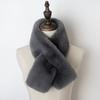 Winter Faux Rex Rabbit Fur Whole Skin Scarf Women Double-Sided Plush Thickened Warm Cross Neck Wrap Fur Collar Shawl