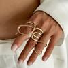 Геометрические металлические кольца Exaggerate Simple Finger Ring Elegant Hollow Out Ring Daily