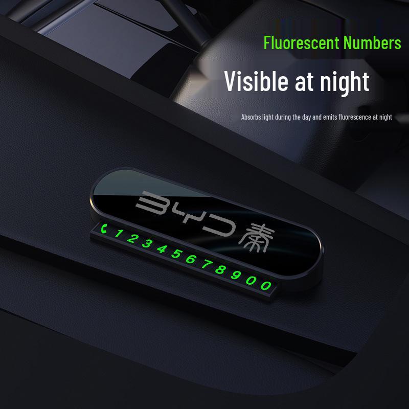 Лазерная гравировка временных парковочных номеров телефона для BYD Qin L/PLUS/EV/PRO (Скрываемый)
