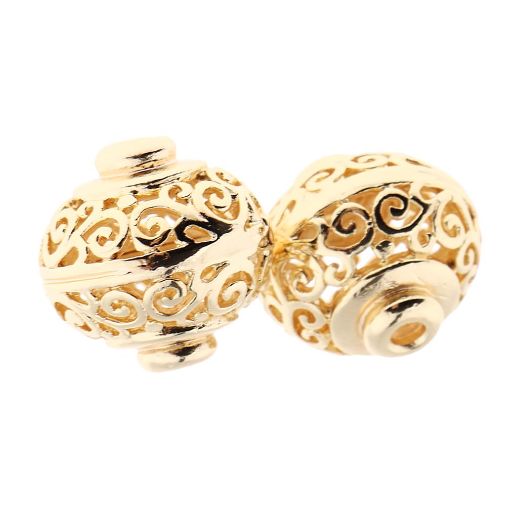 2x полые филигранные распорные бусины с покрытием, свободные бусины для ювелирных изделий 17X10MM