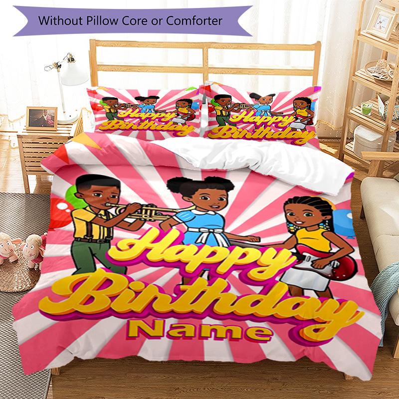 3pcs Custom Name Gracie's Corner Bedding Set Duvet Cover Closure Includes 1 Duvet Cover & 2 Pillowcases, Soft and Comfortable for All Seasons.