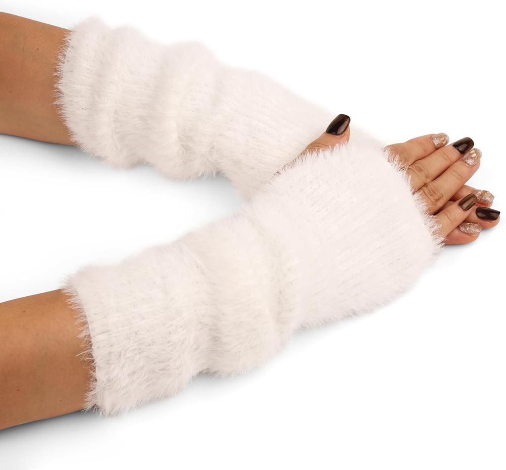 Botvotee Осень Зима Женские Митенки Бархат под норку Митенки без пальцев Y2K Нарукавники