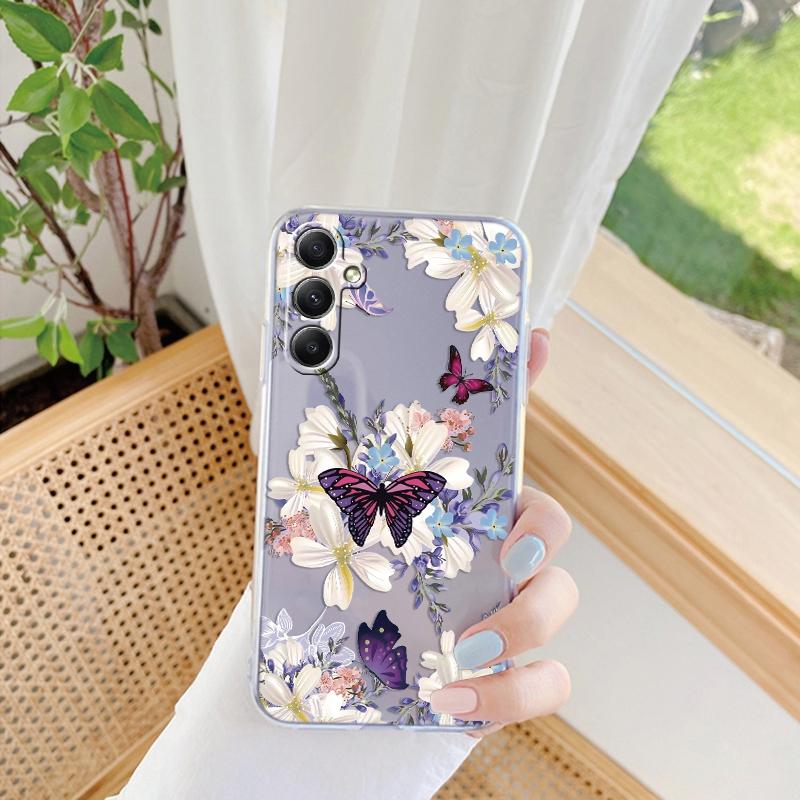 Мягкий силиконовый чехол Flower для Xiaomi Redmi Note 13 Pro 13C Poco C65 Samsung A35 A55 M35 S24 Huawei Honor 200 iPhone Camera Защитный противоударный чехол