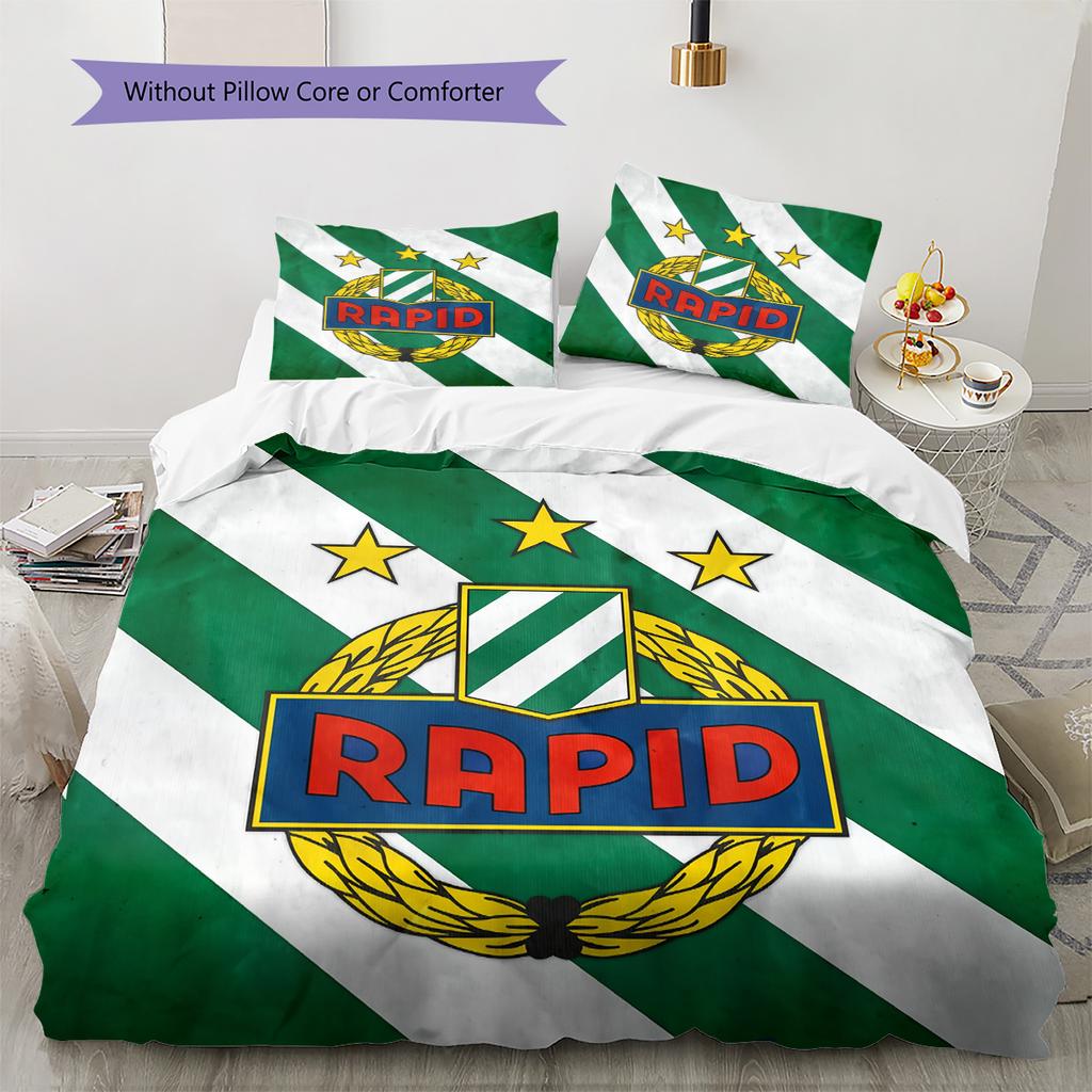Rapid Wien Комплект постельного белья с рисунком Одеяло Декор для дома Подарок (1 пододеяльник + 2 наволочки без наполнителя)