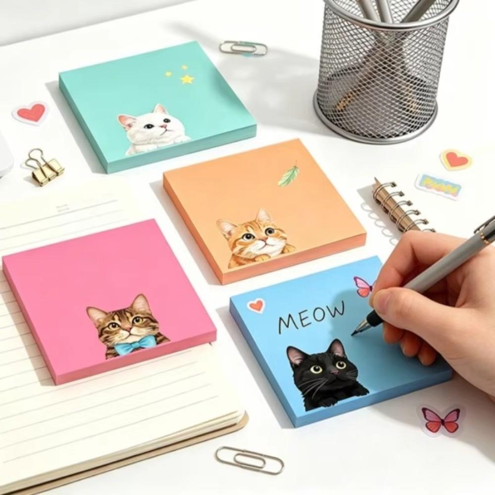 9pcs Set Sticky Backing Cartoon Sticky Notes Macaron Style Colorful Page Markers Student
