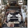 Rammstein Crystal Velvet Rug, Custom Name Text Personalized Non‑Slip Floor Mat for Home Decor Gift