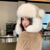 New Autumn and Winter Hat for Women Solid Color Imitation Mink Hair Thickened Cold-proof Lei Feng Hat for Winter Warm Cycling Ear Protection Hat