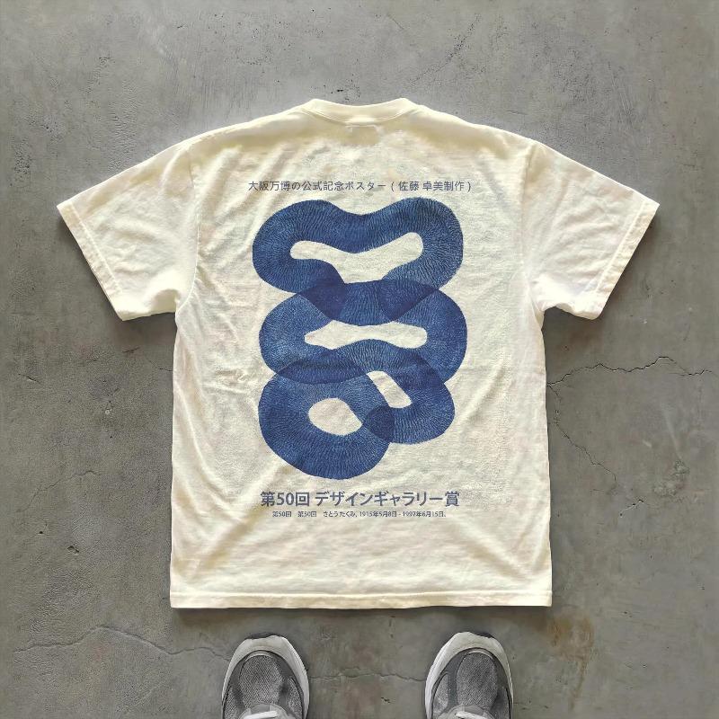 Japanese Wave Snake Pattern Tshirt Unisexs Tshirt Summer New Style Casual Fashion Unisex Tshirt