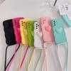 3D Love Heart Crossbody Lanyard Silicone Case for Samsung A05 A15 A52 A53 A54 A32 A55 A35 A51 A71 A50 S24 Ultra Curly Wavy Case