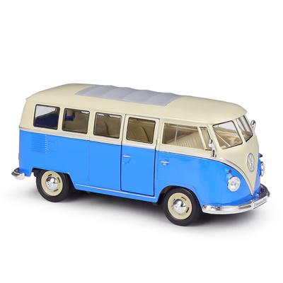 Welly 1/24 Volkswagen VW T1 BUS Сплавная машина Литые и игрушечные транспортные средства Модель автомобиля Миниатюрная масштабная модель автомобиля Игрушка для детей