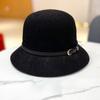 Style Caps Wide Brim Summer Bucket Hats Outdoor Straw Hats PU Leather Belt Women Sunscreen Hats