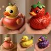 Fruit Duck Figurine Peach Pineapple Grape Strawberry Banana Resin Statue Sculpture Home
