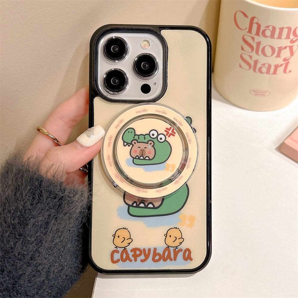 Иллюстрированный чехол с магнитным держателем для телефона Apple iPhone 15, подходит для iPhone 11/12/13 Pro Max. Разработан, чтобы быть мягким и защищать.