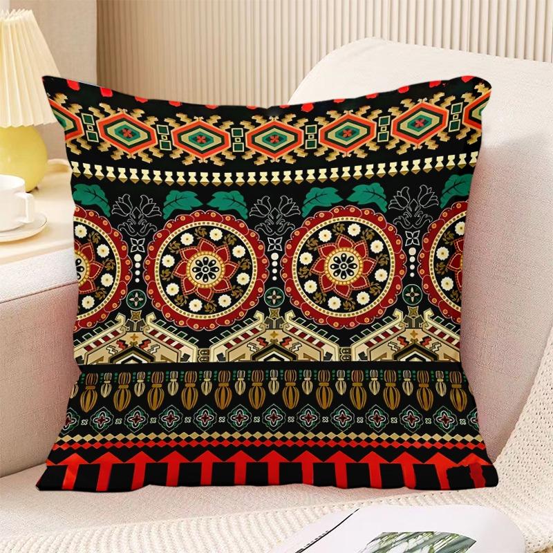 Декоративная наволочка с принтом в стиле бохо в винтажном стиле для спальни, гостиной, квадратная подушка, наволочка