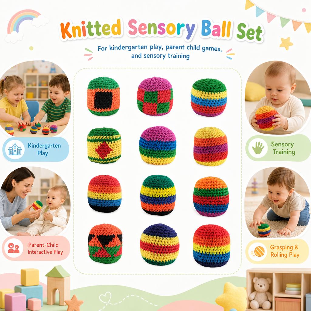 Kids Crochet Ball Sensory Training Toy for Kindergarten Family Games Skill Development Activities