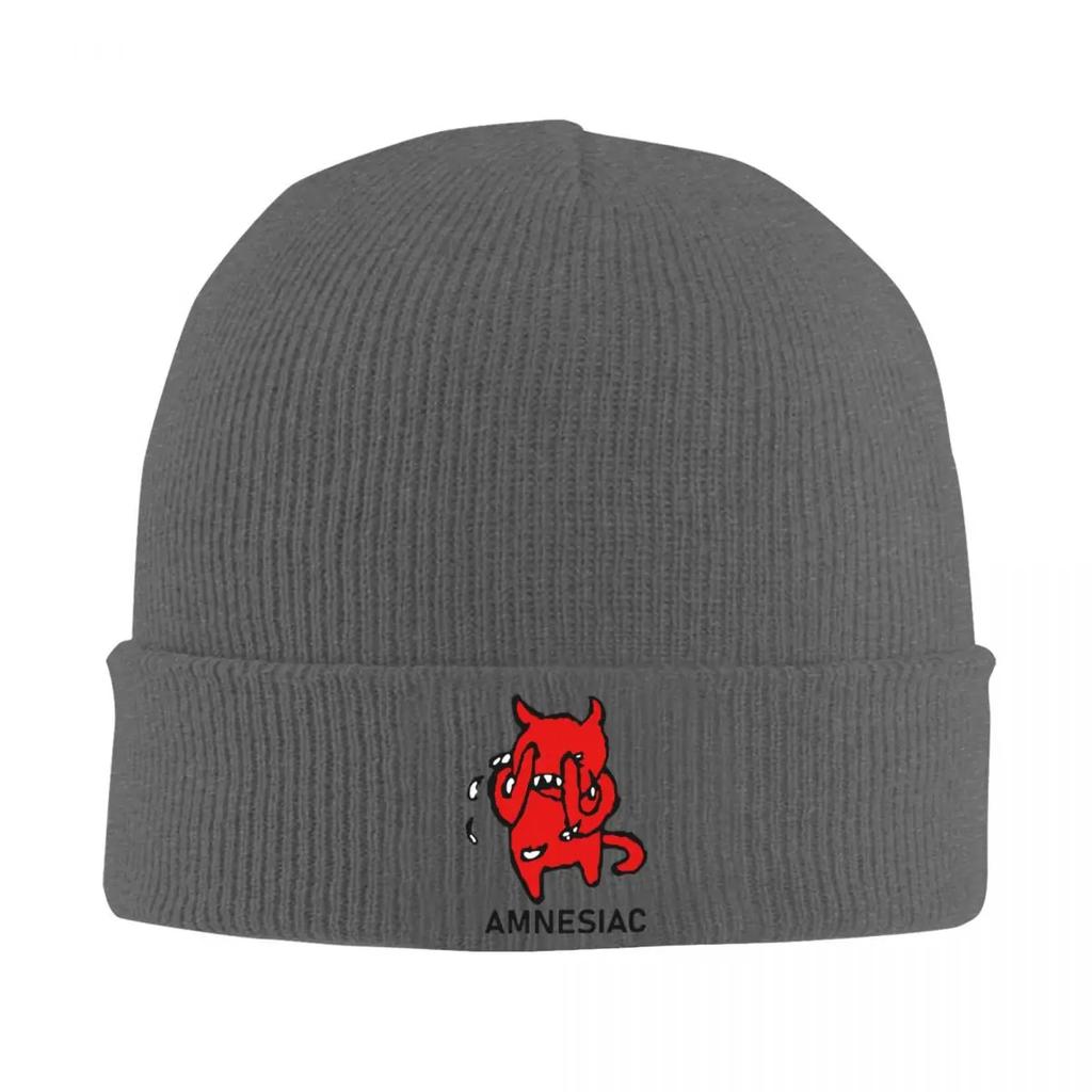 Radiohead Amnesiac Rock Knitted Caps for Women Men Skullies Beanies Winter Hats Acrylic Crochet Cap