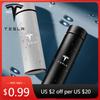 Car Sticker Tesla Auto Emblem Intelligent Temperature Display Thermal Mug Stainless Steel Thermos Bottles Gift For Tesla Model 3
