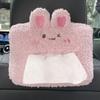 Plush Animal Shape Car Tissue Holder Cartoon Paper Towel Cover  Auto Decor Accessories