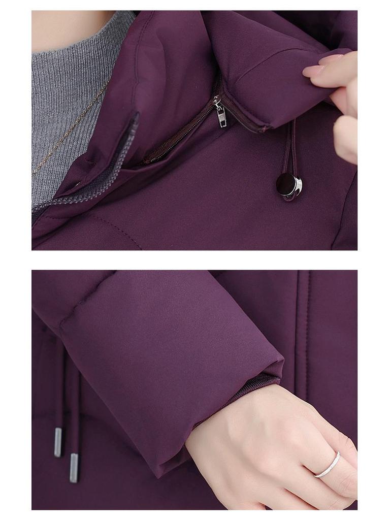 2024 Women's Mid-Length Loose Cotton-Padded Winter Jacket - Plus Size, Fashionable, Thickened Outerwear