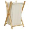 Laundry Basket - vidaXL - Bamboo - Cream White - Contemporary Design - Foldable