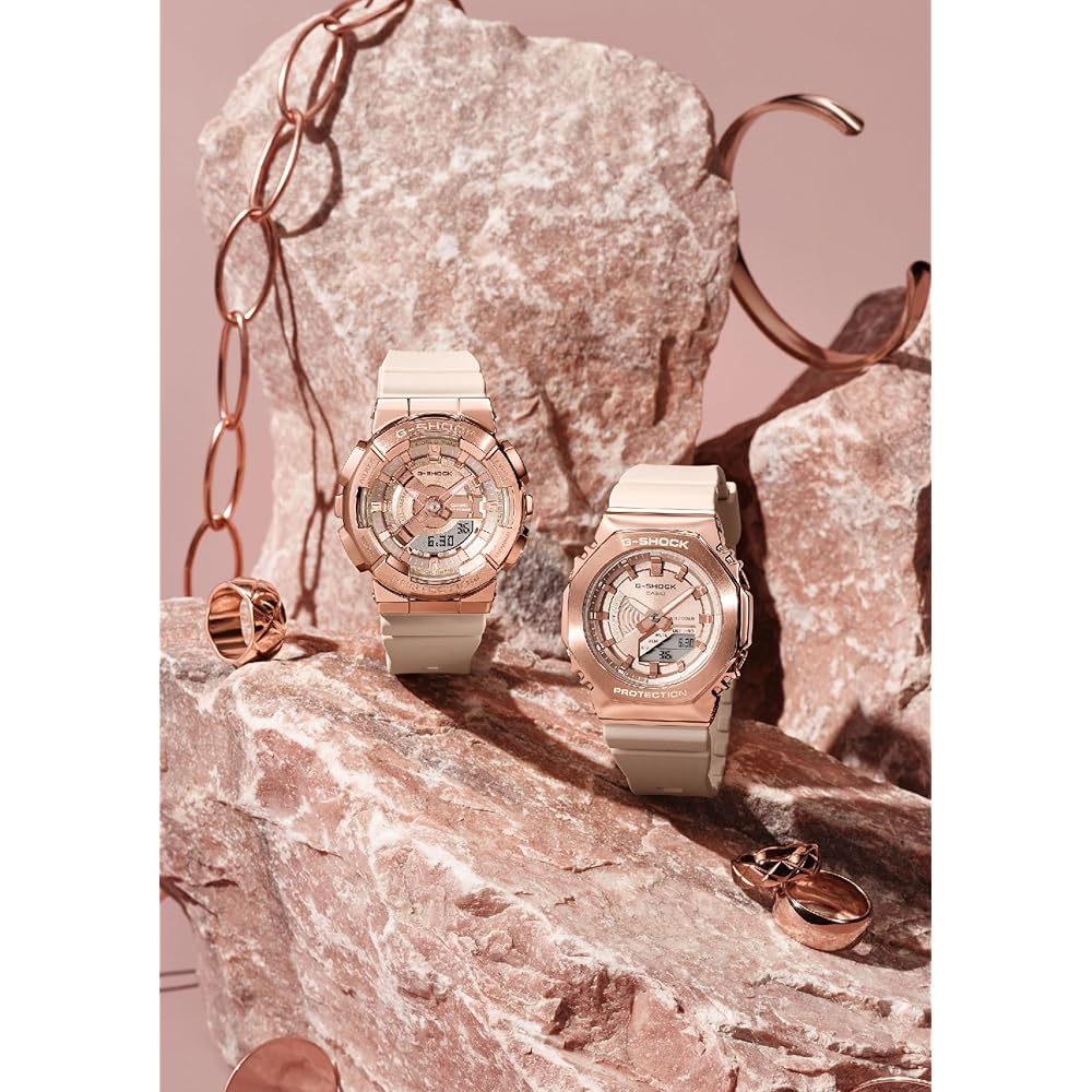 Casio G-Shock GM-S110PG-4AJF Mid-Size Metal Covered Watch Pink Beige Women's