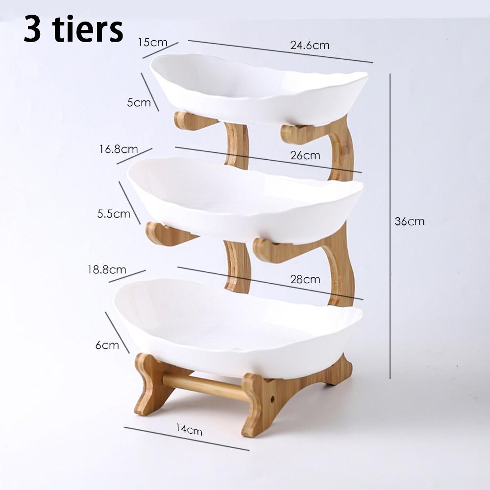 Table Plates For Serving Plates Dinnerware Wooden Partitioned Dish Snack Candy Cake Stand Bowl Home Food Fruit Plates Set