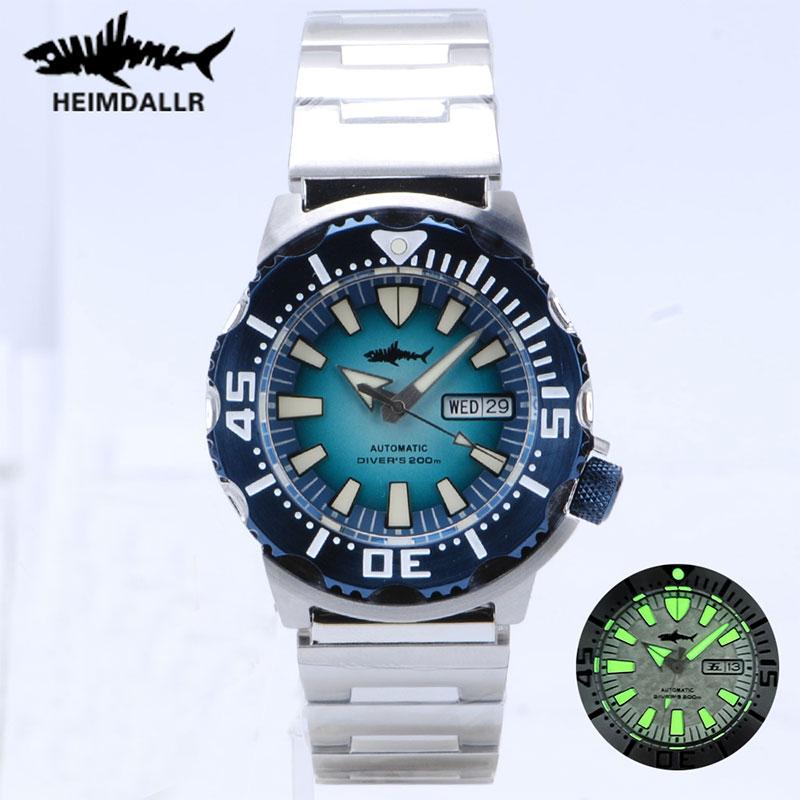 HEIMDALLR Monster V2 Frost Мужские Автоматические Механические Часы с Механизмом NH36A Дайверские 200M Водонепроницаемые Сапфировое Стекло Мужские Наручные Часы