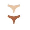 2Pcs/Lot Women Sexy Ice Silk Panties Low-waist No Trace Underwear Thong Female G String Breathable Lingerie Temptation Intimates