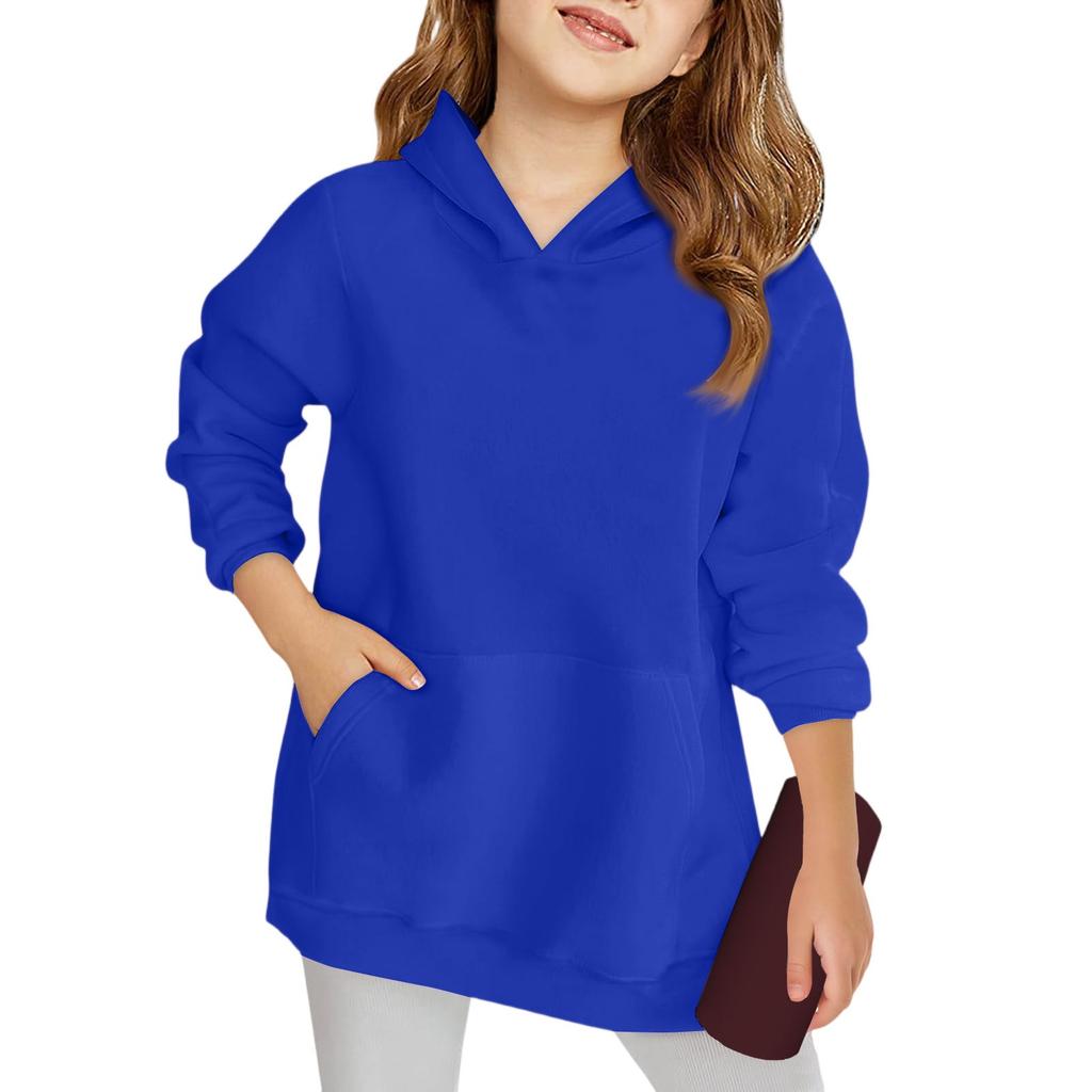 Зимние однотонные толстовки с капюшоном и длинными рукавами для мальчиков и девочек